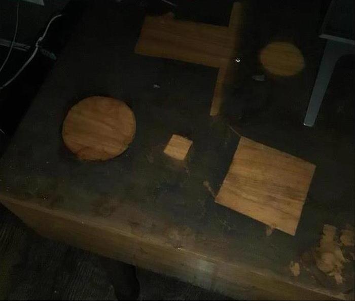 Table Covered in soot